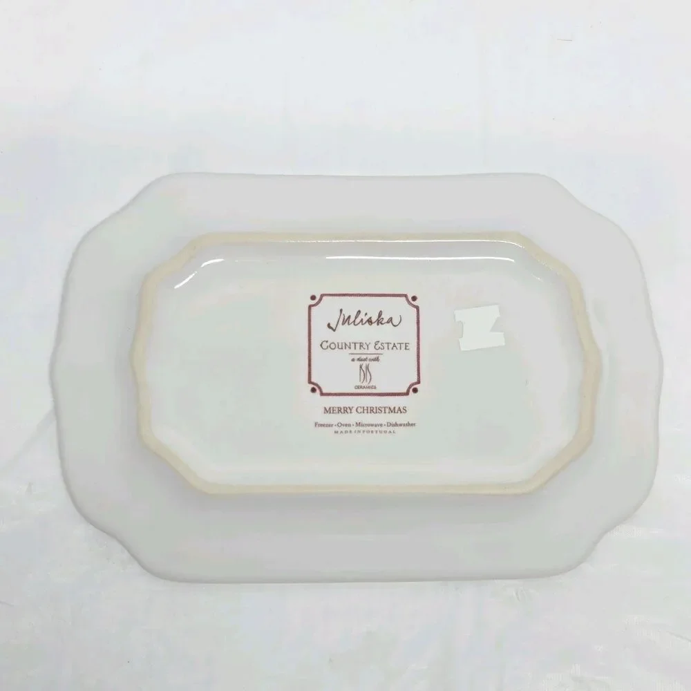 Juliska Merry Christmas Plate Country Estate Winter Frolic Ruby Gift Tray NEW